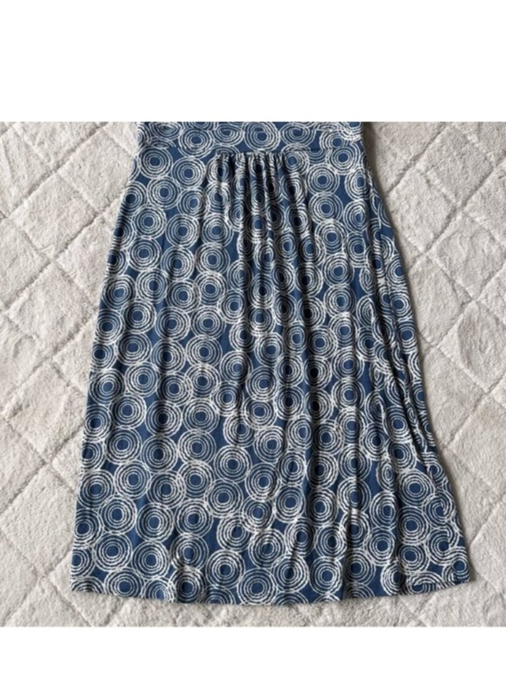 Boden | Blue Circle Print Jersey Knit Dress | Size 10L - Picture 7 of 13